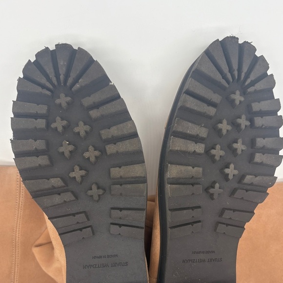 Stuart Weitzman Alpine Shearling Trim Leather Knee High Boots Size 9 - Picture 12 of 16